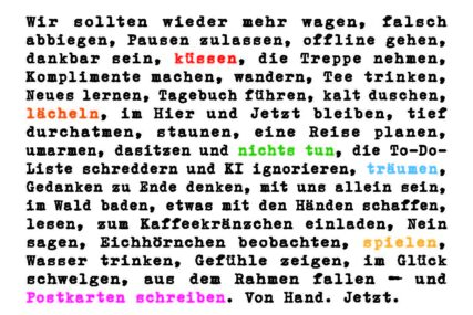 Wir sollten wieder mehr...